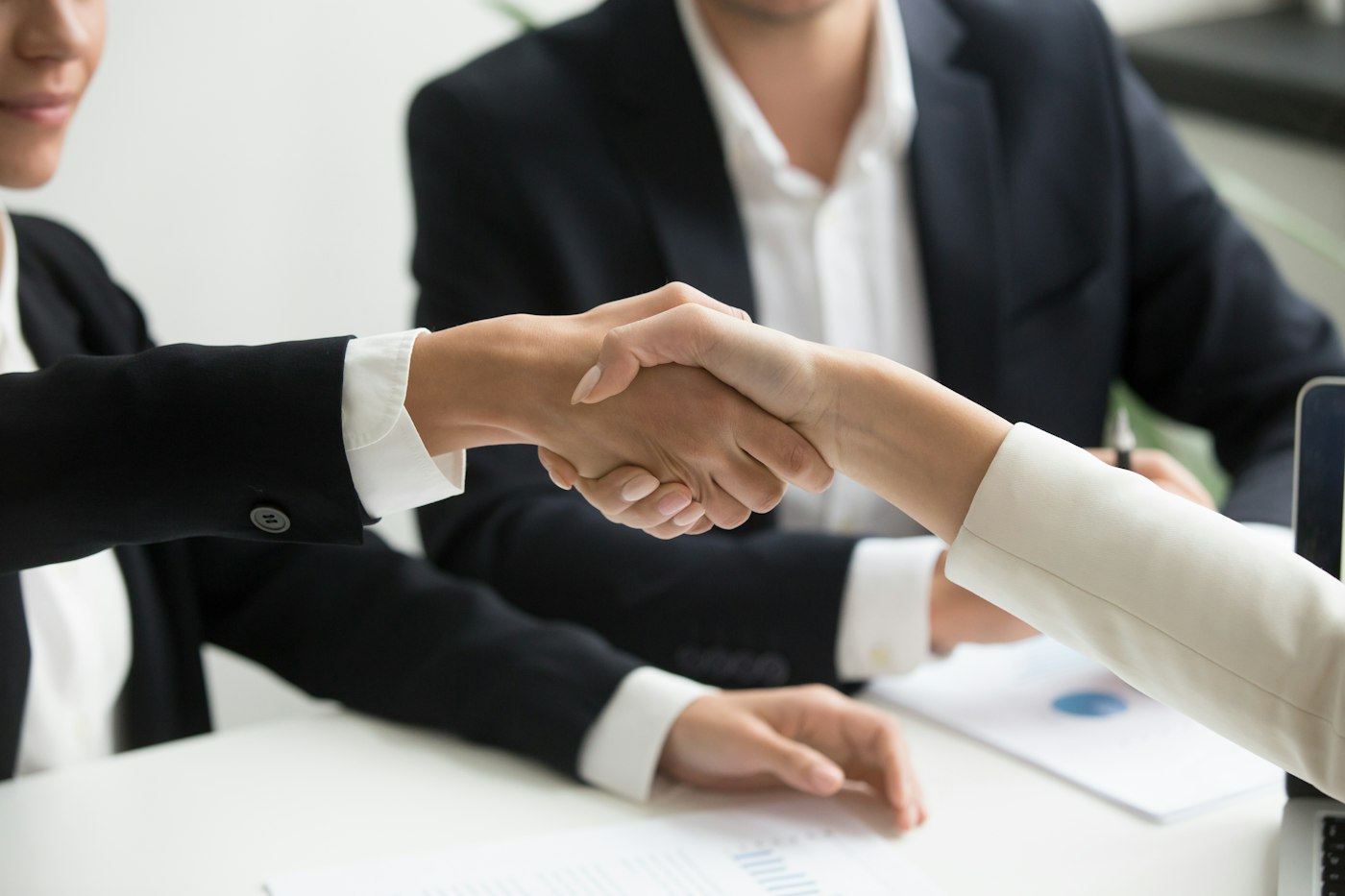 Partners meeting across the table